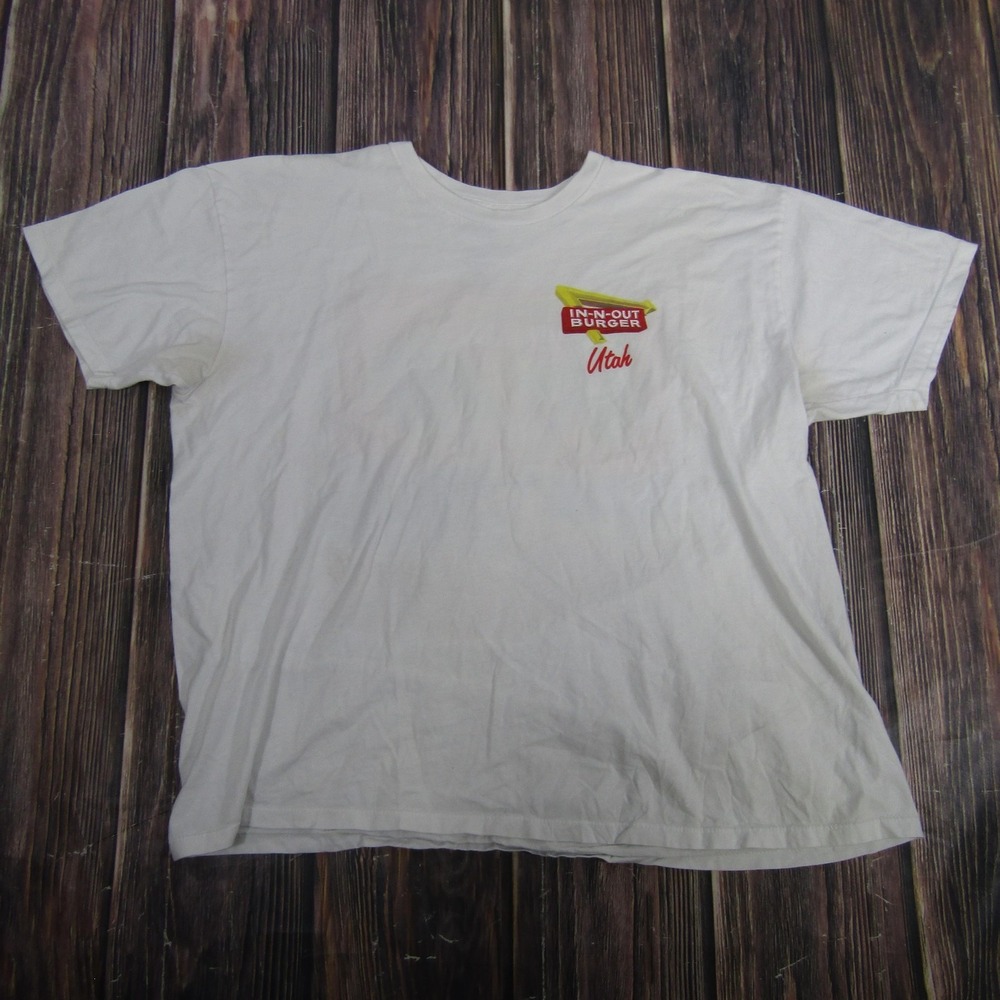 In-N-Out Burger Shirt Mens 2XL‎ White Utah Beach Sunset Restaurant Graphic Tee